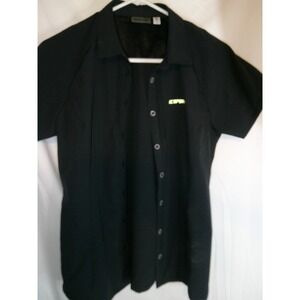 Rare Icepeak Button Down Shirt Short Sleeve Activewear Lightweight Black Size 10